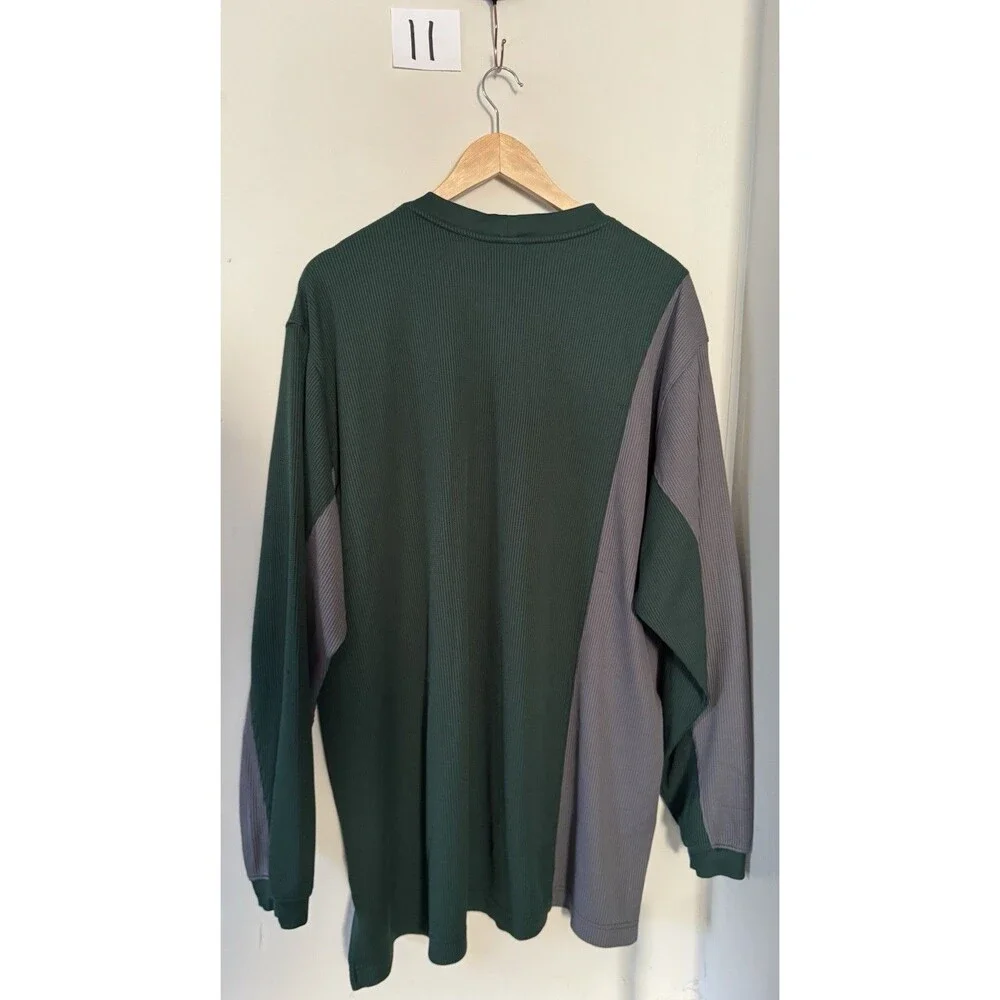 Jordan 20/05 Waffle Thermal Long Sleeve Shirt Mens 3XL Green Gray Jumpman